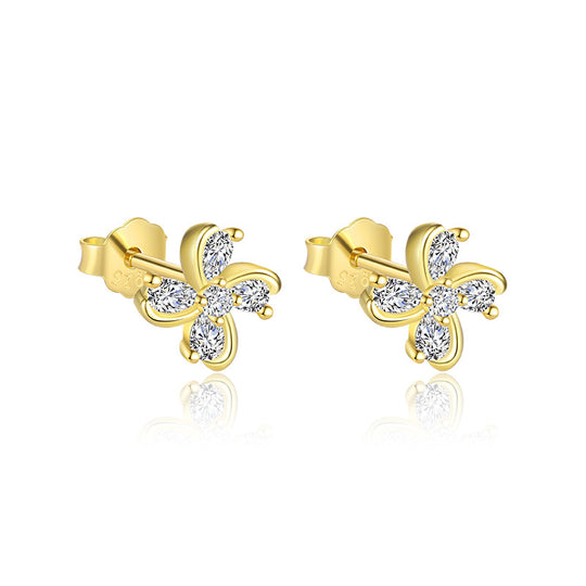 S925 Sterling Silver Four-leaf Clover Earrings for Women