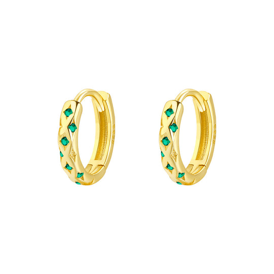 S925 Sterling Silver Star Zirconia Hoop Earrings