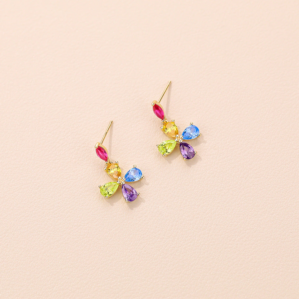 S925 Sterling Silver Color Zirconium European and American Earrings For Women