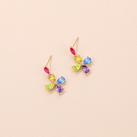 S925 Sterling Silver Color Zirconium European and American Earrings For Women