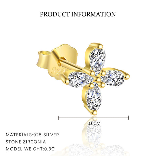 S925 Sterling Silver Four-leaf Clover Earrings for Women