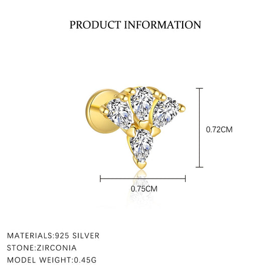 S925 Sterling Silver Zirconia Earrings for Women