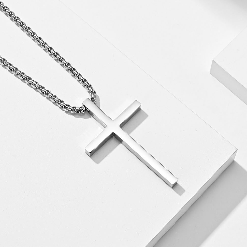 Sleek and Bold Stainless Steel Cross Necklace for Women Men Gothic Jewelry