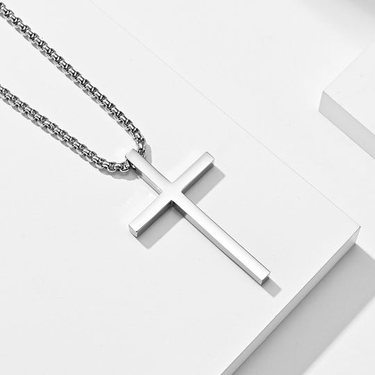 Sleek and Bold Stainless Steel Cross Necklace for Women Men Gothic Jewelry