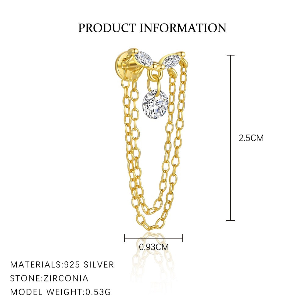 S925 Sterling Silver Zirconia Fashion Earrings for Women