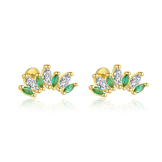 S925 Sterling Silver Green Zirconia Earrings for Women