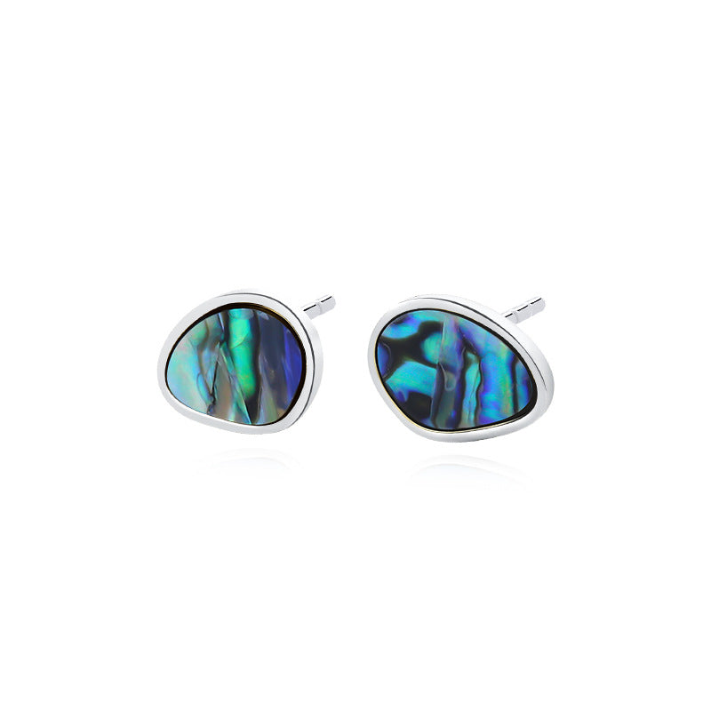 S925 Sterling Silver Vintage Abalone Shell Earrings For Women