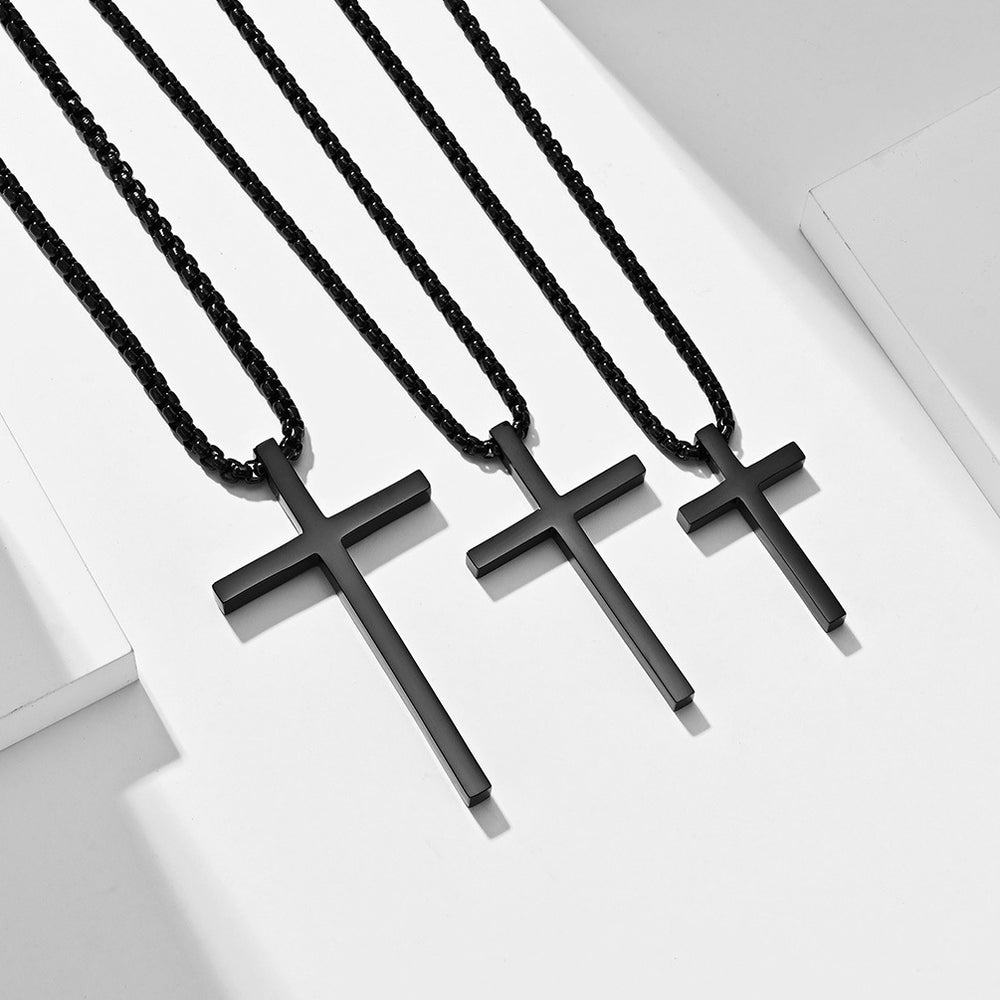 Sleek and Bold Stainless Steel Cross Necklace for Women Men Gothic Jewelry
