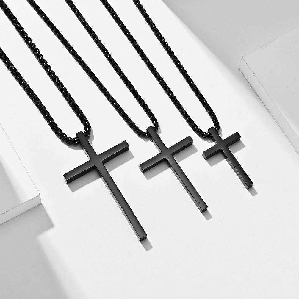 Sleek and Bold Stainless Steel Cross Necklace for Women Men Gothic Jewelry