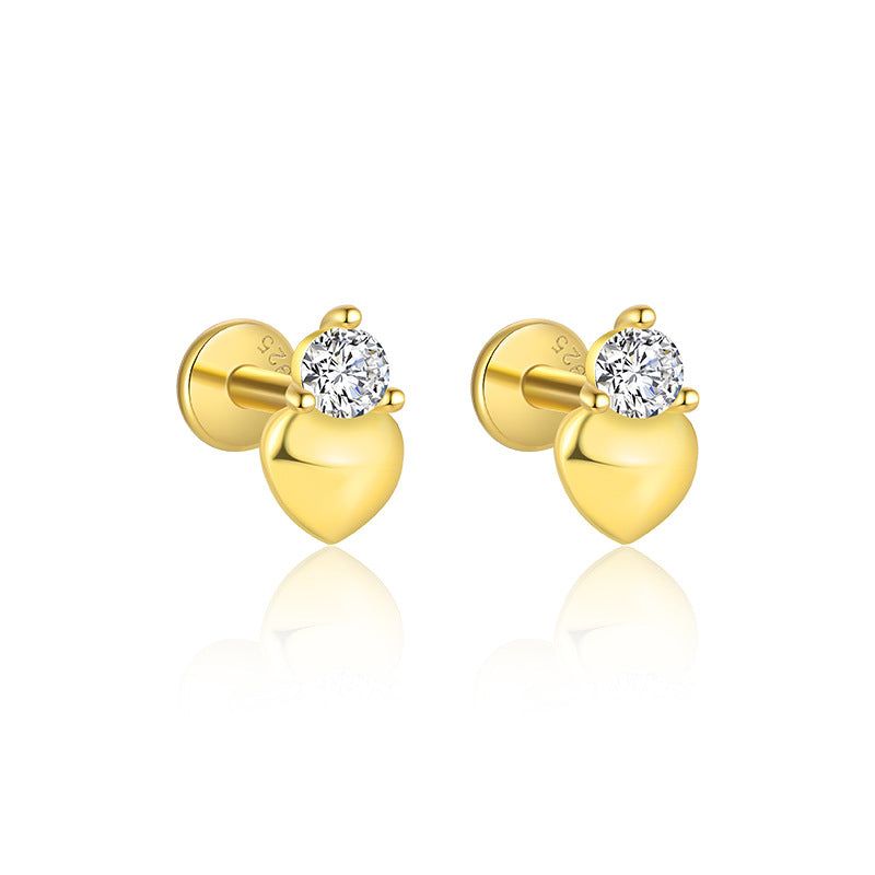 S925 Sterling Silver Tassel Zirconia Flat Earrings for Women