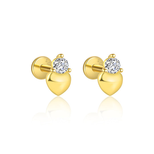 S925 Sterling Silver Tassel Zirconia Flat Earrings for Women