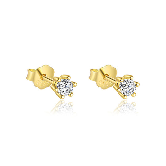 S925 Sterling Silver French Colored Zirconia Earrings for Women