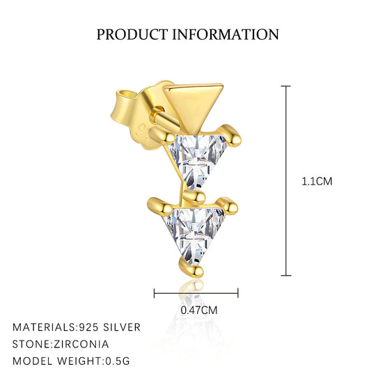 S925 Sterling Silver French Colored Zirconia Earrings for Women