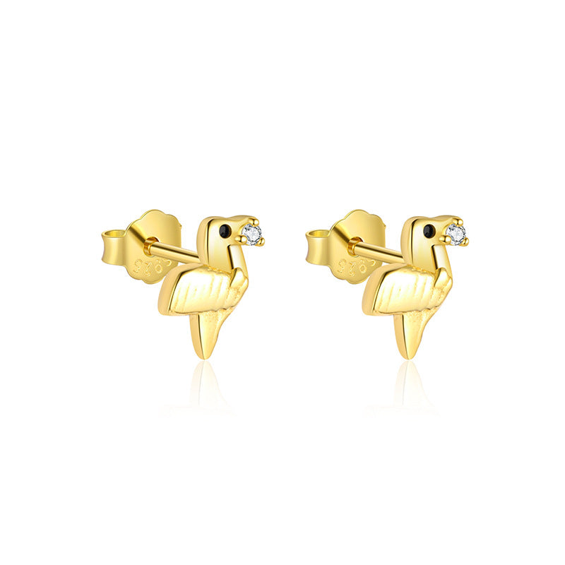 S925 Sterling Silver Animal Black Zirconia Personalized Earrings For Women