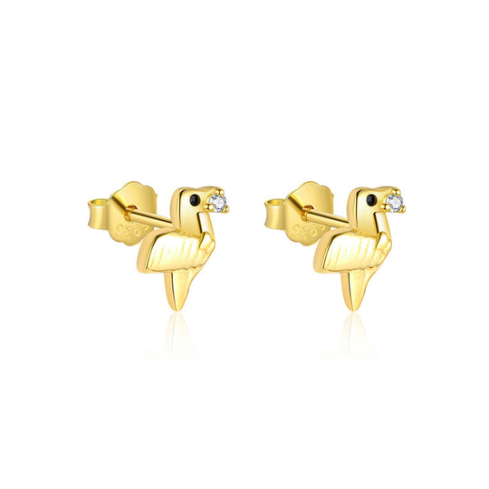 S925 Sterling Silver Animal Black Zirconia Personalized Earrings For Women