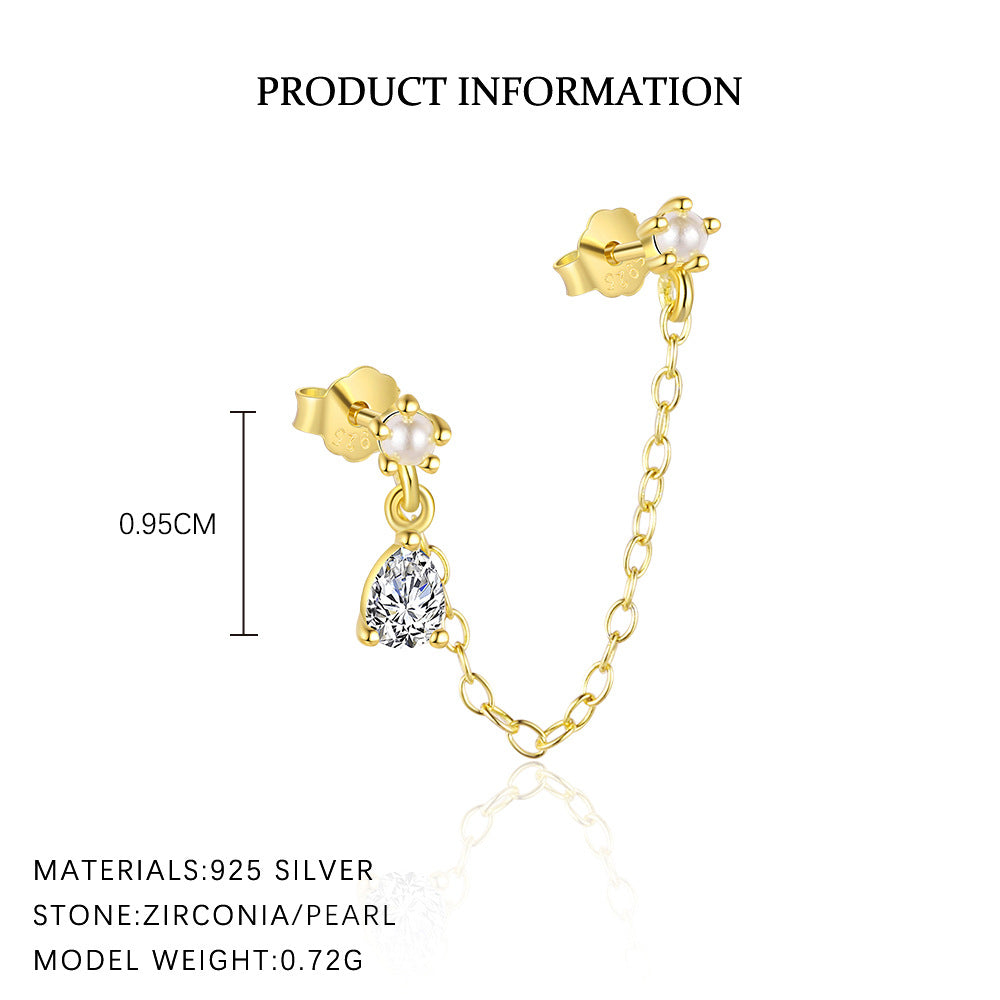 S925 Sterling Silver French Personalized Earrings for Women