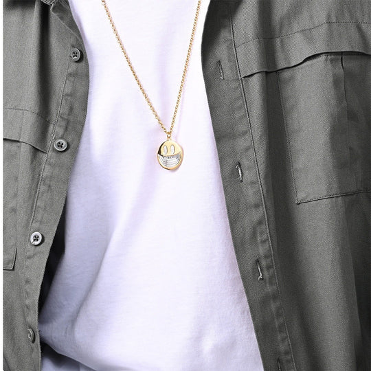 Dark Pop-style Skull Smiley Face Streetwear Necklace Gothic jewelry
