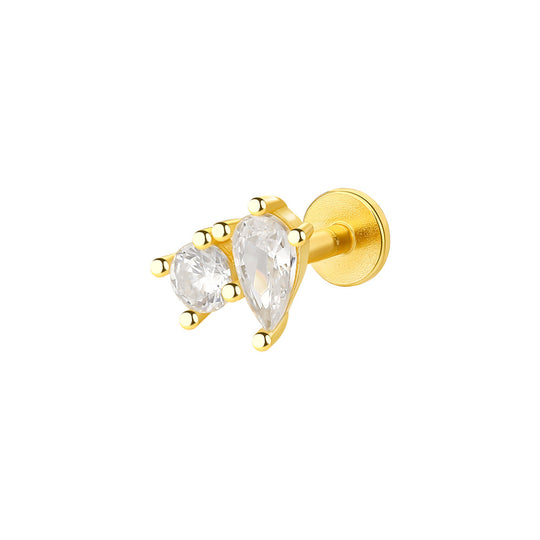 S925 Sterling Silver Geometric Zirconia Stud Earrings