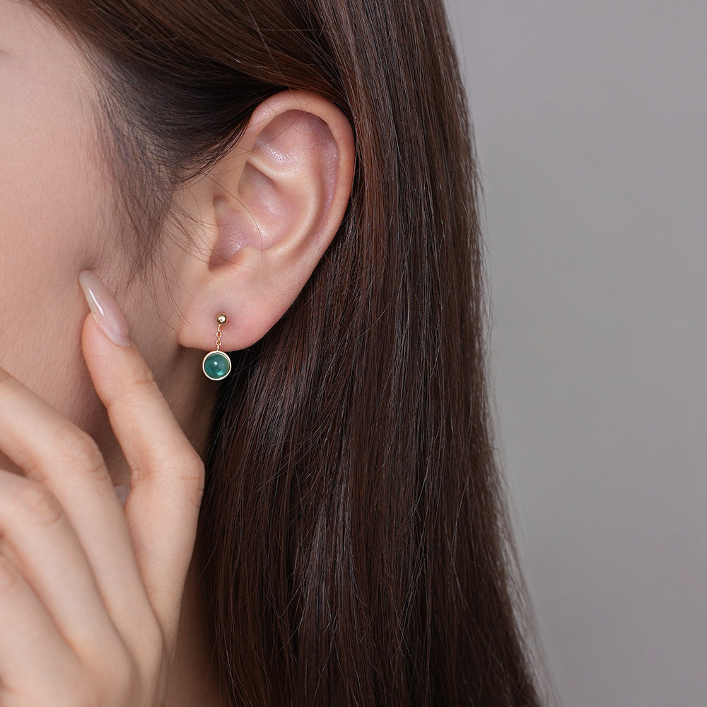 S925 Sterling Silver Colored Zirconia Round Earrings for Women