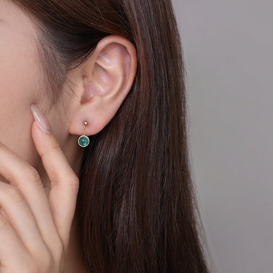 S925 Sterling Silver Colored Zirconia Round Earrings for Women