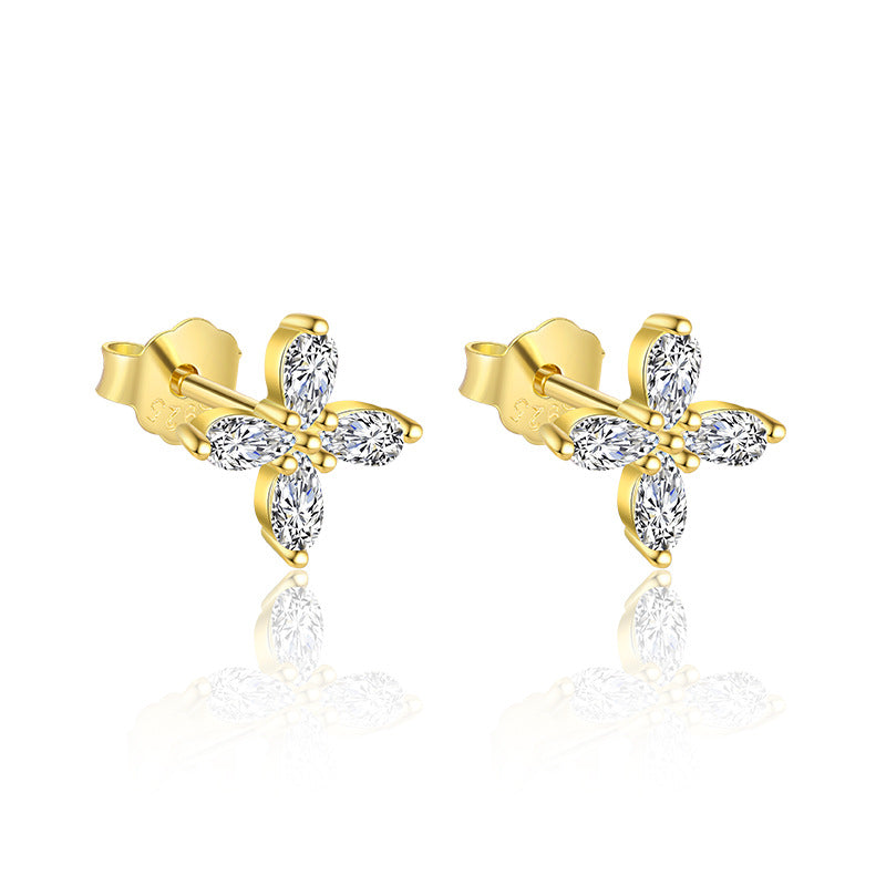S925 Sterling Silver Four-leaf Clover Earrings for Women
