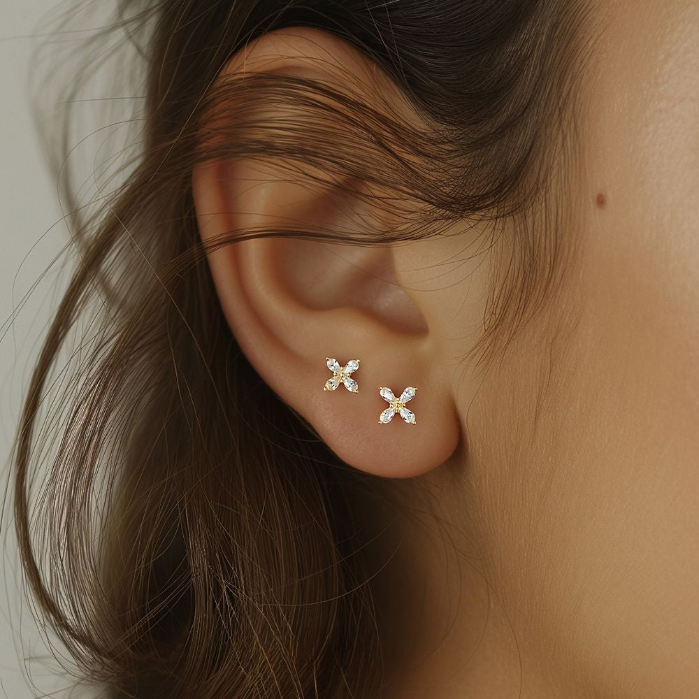 S925 Sterling Silver Four-leaf Clover Earrings for Women