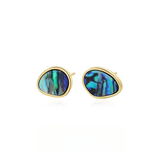 S925 Sterling Silver Vintage Abalone Shell Earrings For Women