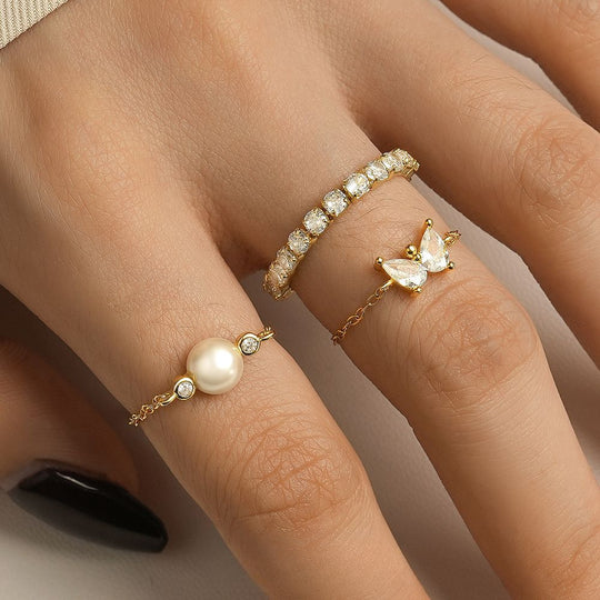 S925 Sterling Silver Butterfly Zirconia Ring for Women