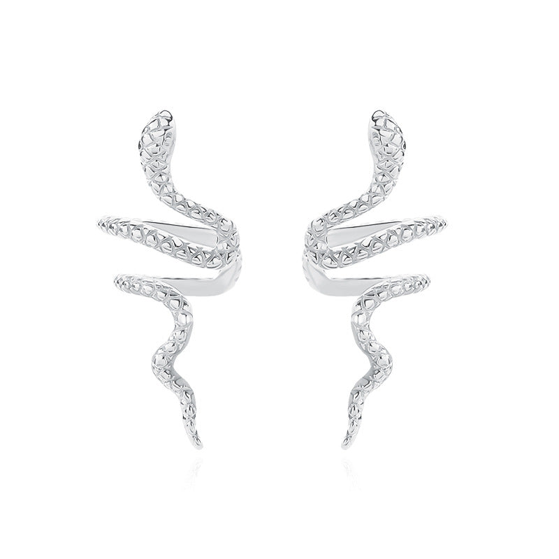 S925 Sterling Silver Snake Earrings