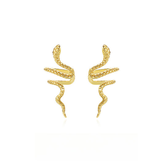 S925 Sterling Silver Snake Earrings