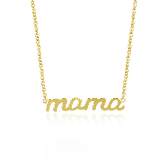 S925 Sterling Silver Letter MAMA Necklace